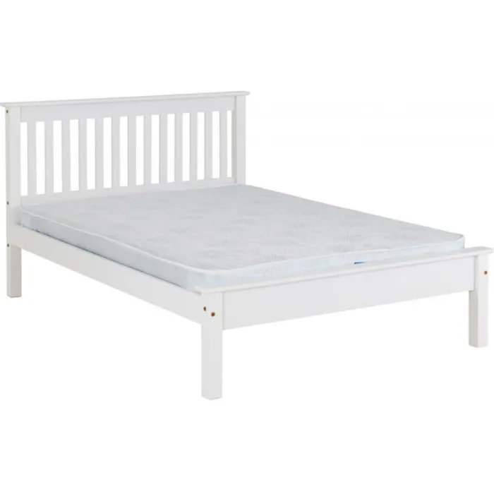 Monaco 4FT Low End Bedframe - White | Murphy Furniture