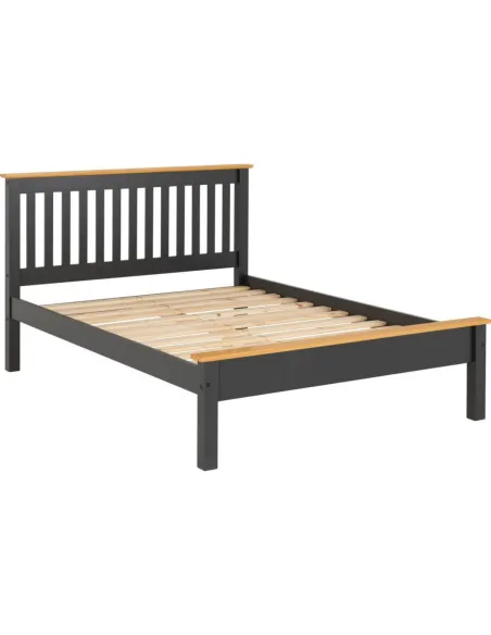 Monaco 5FT Low End Bed - Grey/Oak Effect | Murphy Furniture