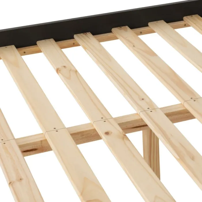 Monaco 4FT6 Low End Bed - Grey/Oak Effect | Murphy Furniture