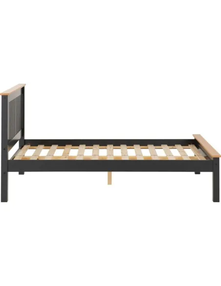 Monaco 4FT6 Low End Bed - Grey/Oak Effect | Murphy Furniture