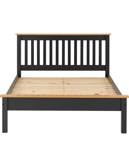 Monaco 4FT6 Low End Bed - Grey/Oak Effect | Murphy Furniture
