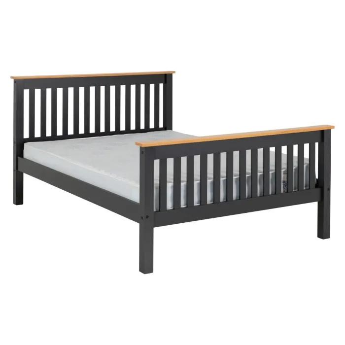 Monaco 5FT High End Bed - Grey/Oak Effect | Murphy Furniture