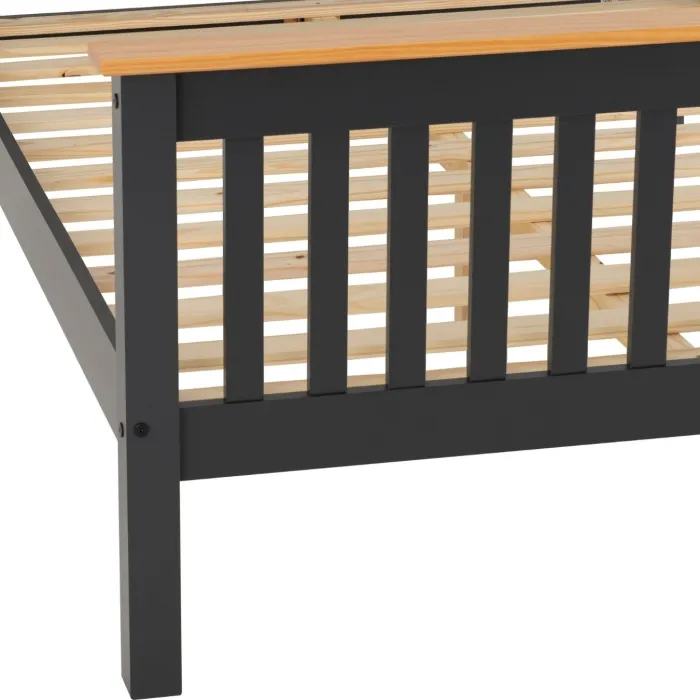 Monaco 5FT High End Bed - Grey/Oak Effect | Murphy Furniture