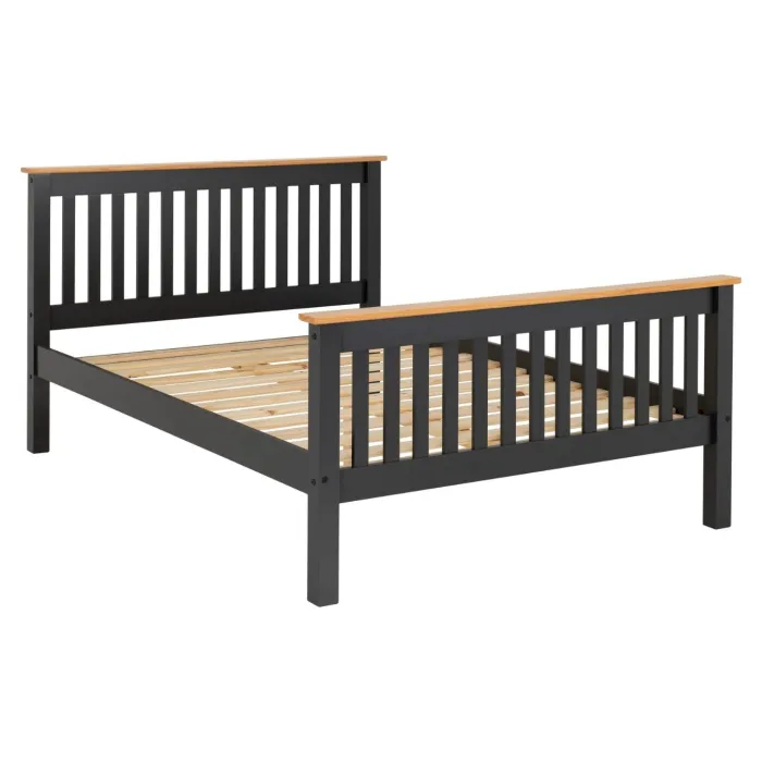 Monaco 5FT High End Bed - Grey/Oak Effect | Murphy Furniture