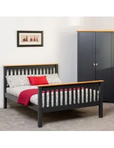 Monaco 4FT6 High End Bed - Grey/Oak Effe | Murphy Furniture