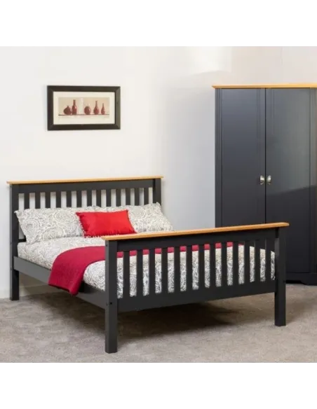 Monaco 4FT6 High End Bed - Grey/Oak Effe | Murphy Furniture