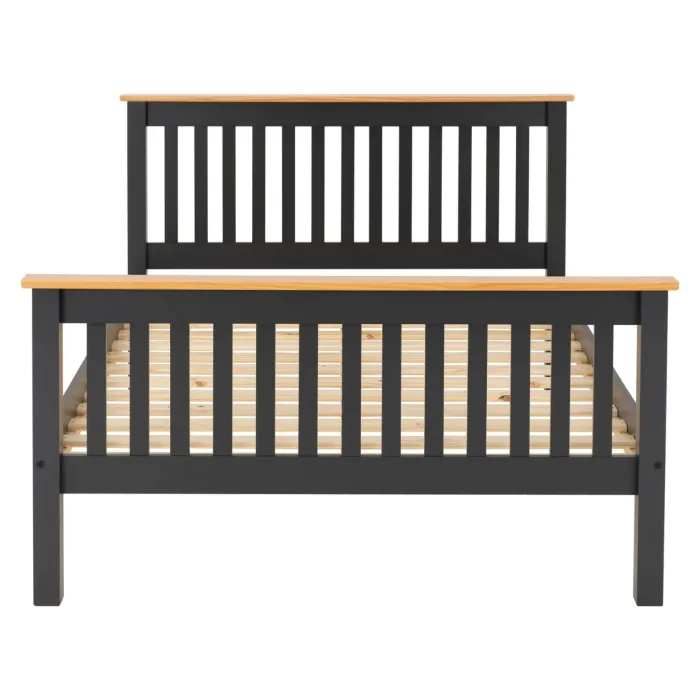 Monaco 4FT6 High End Bed - Grey/Oak Effe | Murphy Furniture