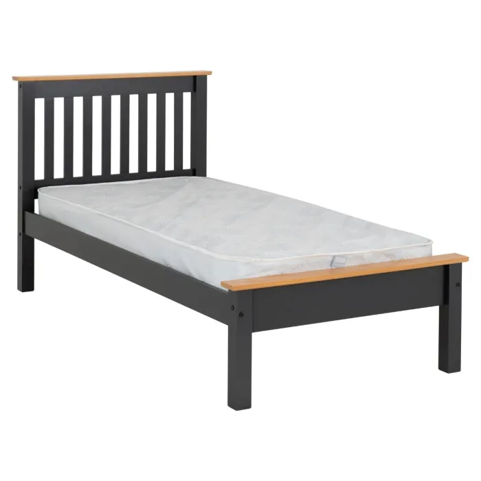 Monaco 3FT Low End Bed - Grey/Oak Effect | Murphy Furniture