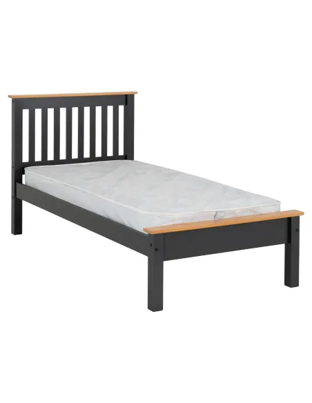 Monaco 3FT Low End Bed - Grey/Oak Effect | Murphy Furniture
