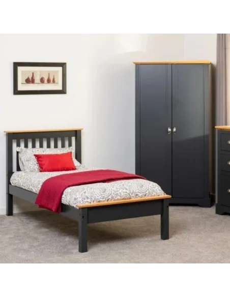 Monaco 3FT Low End Bed - Grey/Oak Effect | Murphy Furniture