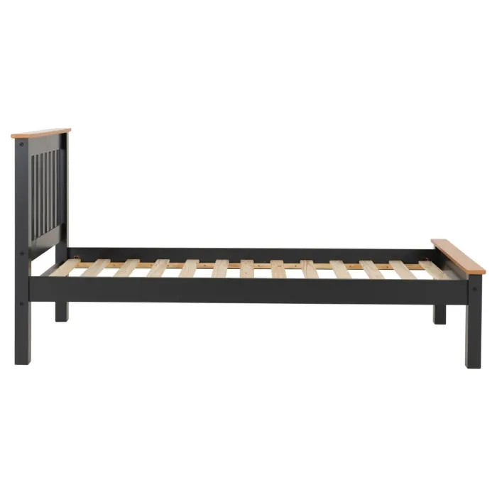 Monaco 3FT Low End Bed - Grey/Oak Effect | Murphy Furniture