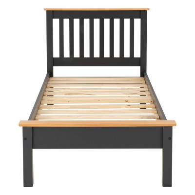 Monaco 3FT Low End Bed - Grey/Oak Effect | Murphy Furniture