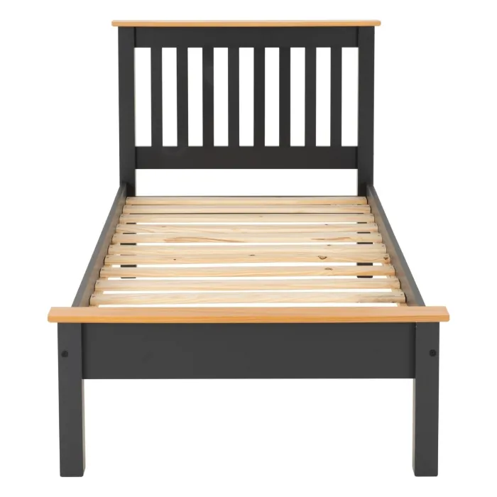 Monaco 3FT Low End Bed - Grey/Oak Effect | Murphy Furniture