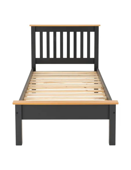 Monaco 3FT Low End Bed - Grey/Oak Effect | Murphy Furniture