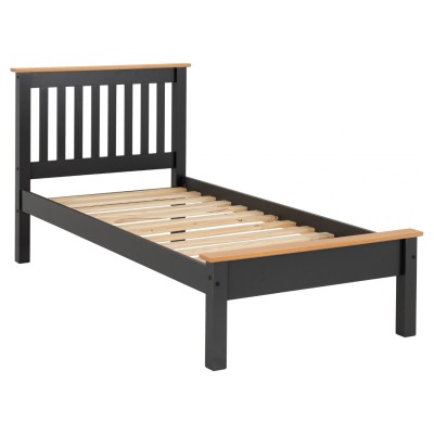 Monaco 3FT Low End Bed - Grey/Oak Effect | Murphy Furniture