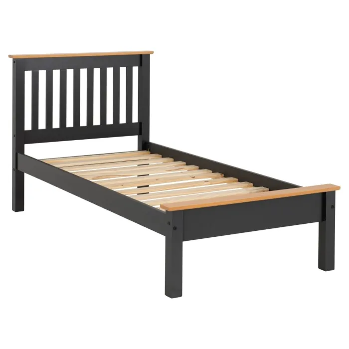 Monaco 3FT Low End Bed - Grey/Oak Effect | Murphy Furniture