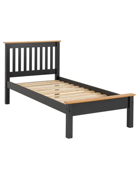 Monaco 3FT Low End Bed - Grey/Oak Effect | Murphy Furniture