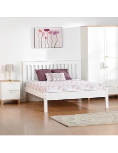 Monaco 4ft6 Low End Bed Set - White (Bed | Murphy Furniture