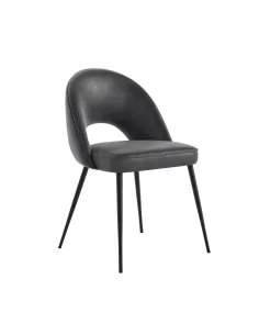 Oakley Dining Chair - Charcoal PU | Murphy Furniture