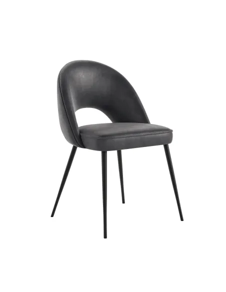 Oakley Dining Chair - Charcoal PU | Murphy Furniture