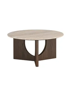 Haiden Round Coffee Table with Travertin | Murphy Furniture