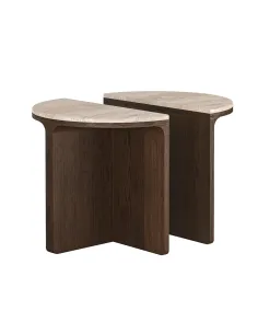 Haiden Half Moon Nest of Tables with Tra | Murphy Furniture