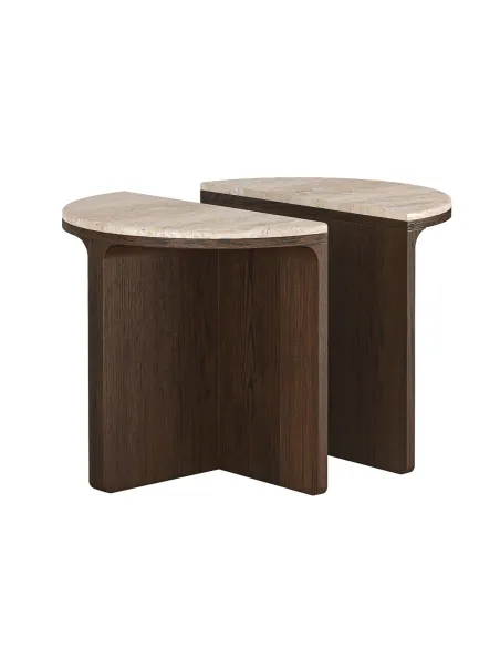 Haiden Half Moon Nest of Tables with Tra | Murphy Furniture