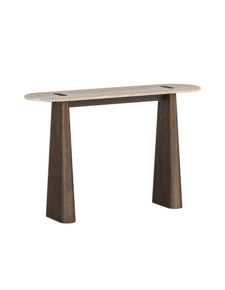 Haiden Console Table with Travertine Top | Murphy Furniture