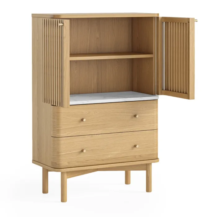 Boardwalk Natural Shoe Cabinet - Marble | Murphy Furniture