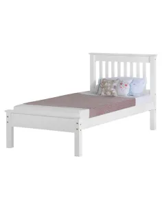 Monaco 3ft Low End Bed Set - White (Bed | Murphy Furniture