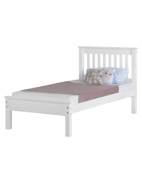 Monaco 3ft Low End Bed Set - White (Bed | Murphy Furniture