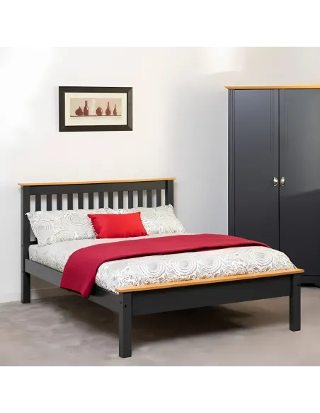 Monaco 4ft Low End Bed Set - Grey (Bed & | Murphy Furniture