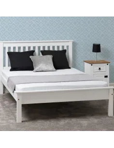 Monaco 5ft Low End Bed Set - White (Bed | Murphy Furniture