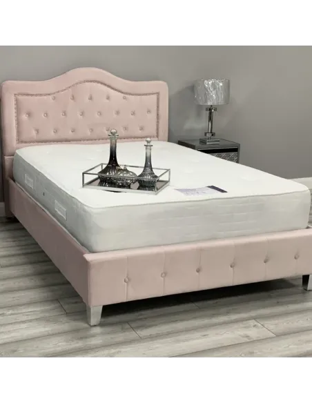 Rose 4ft6 Bed Set - Pink (Bed & Mattress) | Murphy Furniture