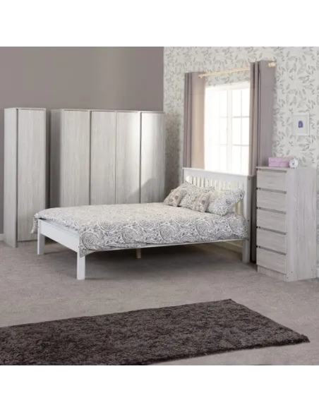 Monaco 4ft6 Low Foot End Bedframe - White | Murphy Furniture