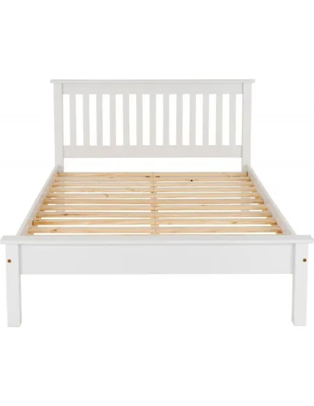 Monaco 4ft6 Low Foot End Bedframe - White | Murphy Furniture