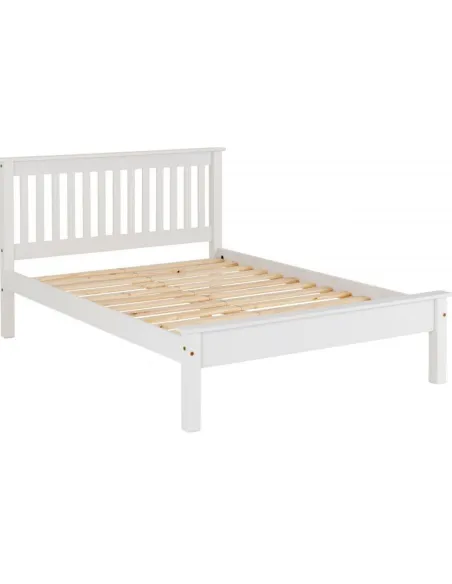Monaco 4ft6 Low Foot End Bedframe - White | Murphy Furniture