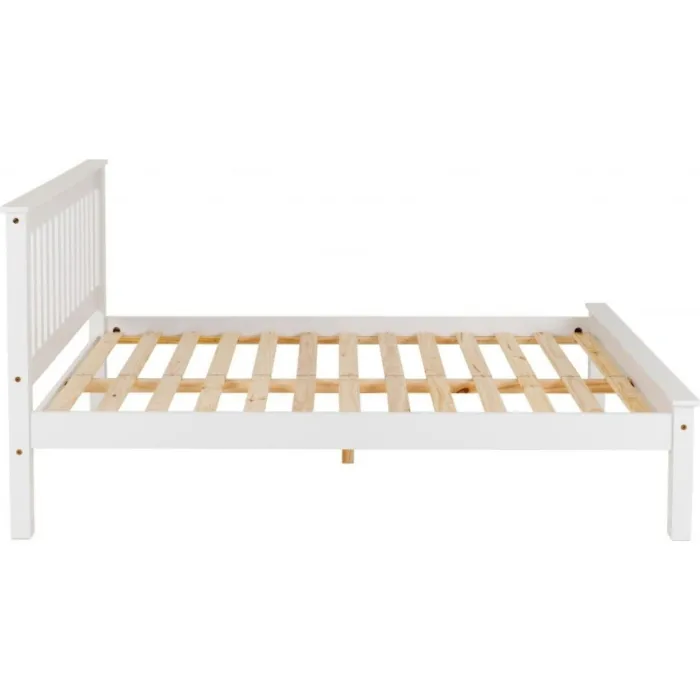 Monaco 4ft6 Low Foot End Bedframe - White | Murphy Furniture