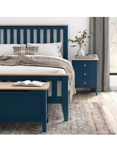 Marlow Bedside Locker - Navy | Murphy Furniture