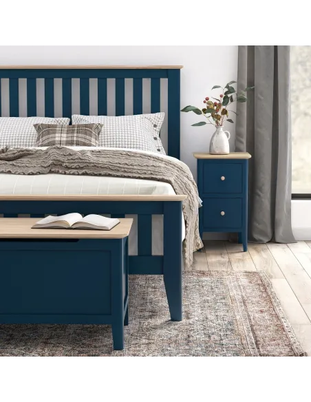 Marlow Narrow Bedside Locker - Navy