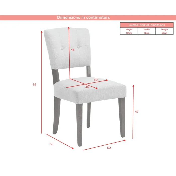 Oakridge Dining Chair - Grey Fabric/Dark Oak