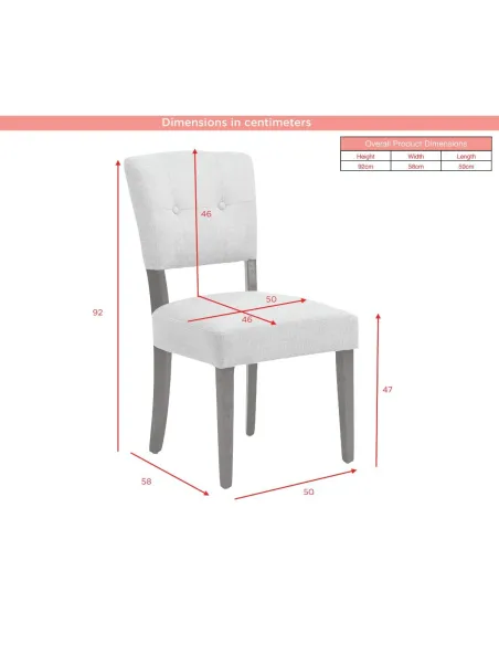 Oakridge Dining Chair - Grey Fabric/Dark Oak