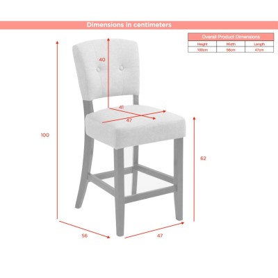 Oakridge Counter Stool - Grey Fabric/Dark Oak