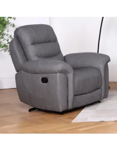 Lucas Manual Recliner Armchair - Grey | Murphy Furniture
