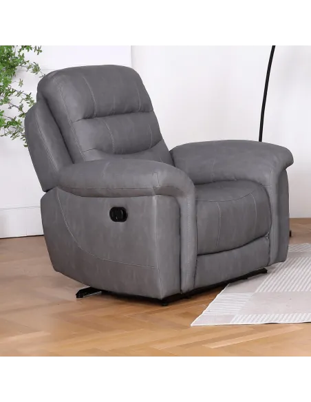 Lucas Manual Recliner Armchair - Grey | Murphy Furniture