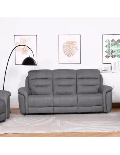 Lucas 3 Seater Manual Recliner - Grey | Murphy Furniture
