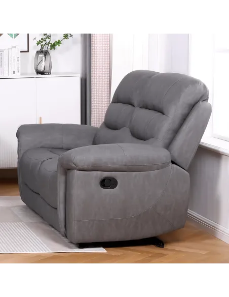 Lucas 2 Seater Manual Recliner - Grey | Murphy Furniture