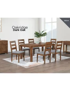 Oakridge 1.6m Dining Set - Dark Oak