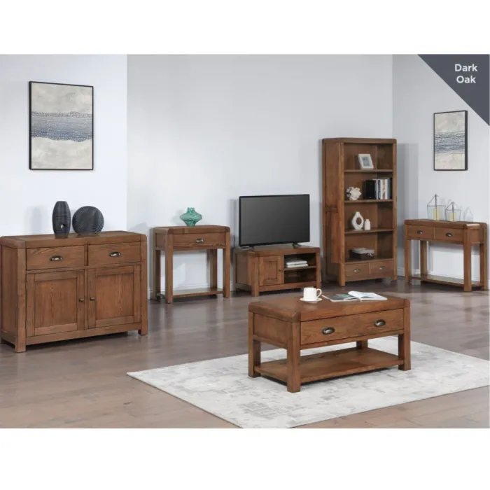 Oakridge 2 Drawer Hall Table - Dark Oak