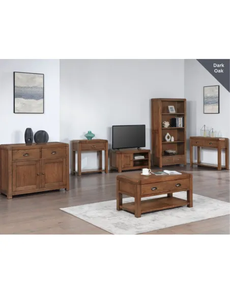 Oakridge 2 Drawer Hall Table - Dark Oak
